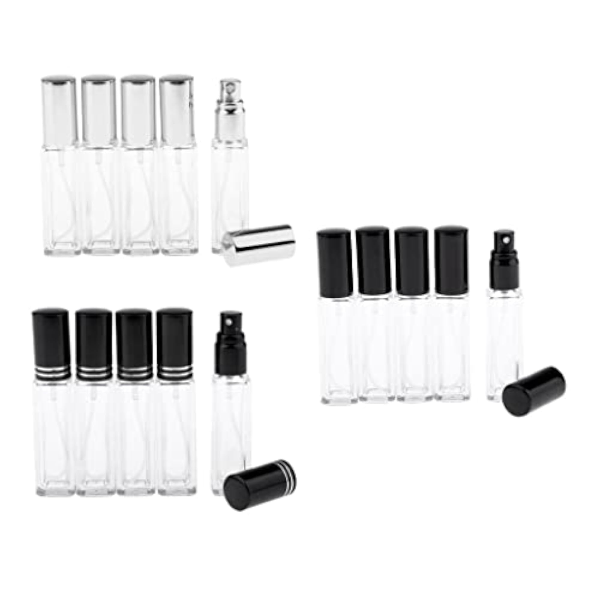 Refillable Perfume Empty Spray Bottle with Silver Cap